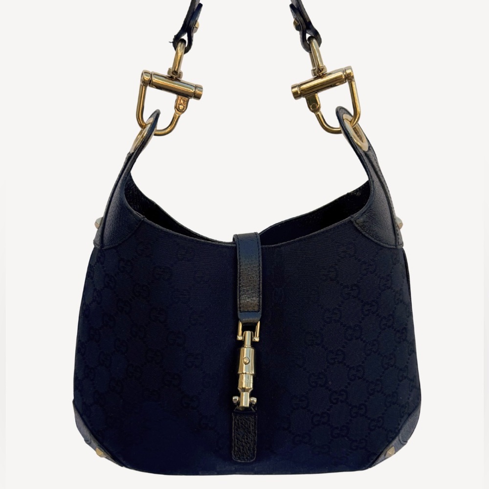 Gucci Black and Gold Hobo Bag